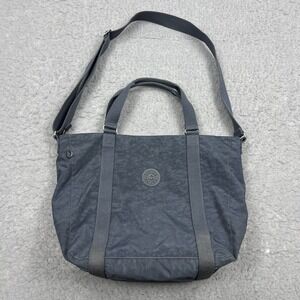 Kipling Adara Tote Bag Blue Crinkle Large Crossbody Strap Zip Shoulder TM4055